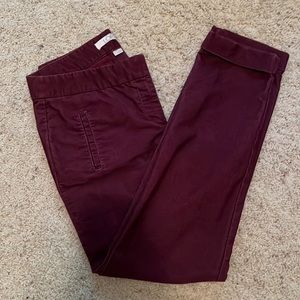 Burgundy Loft ankle length corduroy pants